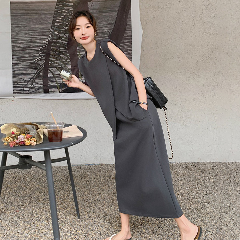 2点セット！【セットアップ】スリットベスト＋ハイウエストスカート 上下セット 春夏秋トレンド感たっぷり【JZシリーズ】