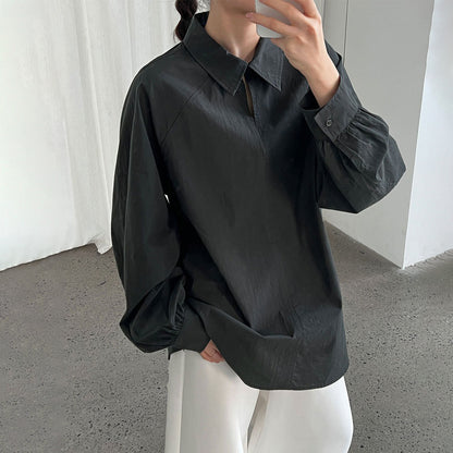 【トップス】デザイン感 シャツ レディース 秋新作 きれいめカジュアル 通勤 ゆったり シンプル【SNシリーズ】