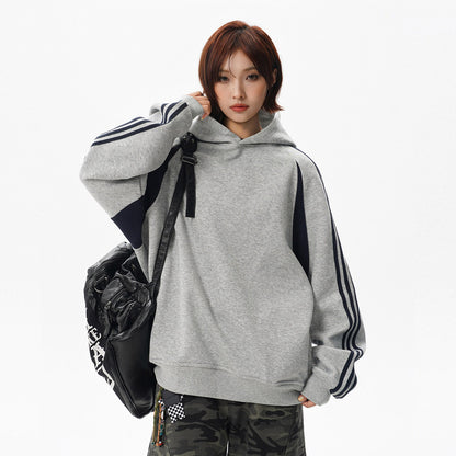 【トップス】男女兼用 ハイストリート ストライプ 配色 フード付き スウェット レディース クリーンフィット 2026春新作 スポーツ パーカー【FCシリーズ】