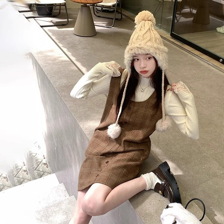 【トップス】超万能！フレンチロマン レースフリル付き ニットインナー コーデ【JZシリーズ】