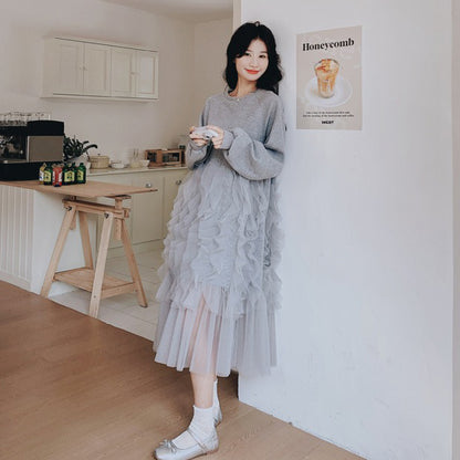 【ワンピース】カジュアル ゆる感  スウェットワンピース レディース 秋新作 超人気 おしゃれ映え 長袖ワンピース【JZシリーズ】