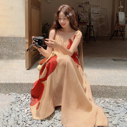 🔥爆売れ中【ワンピース】夏 リゾート風 ゆったりシルエット ノースリーブワンピース【SHシリーズ】