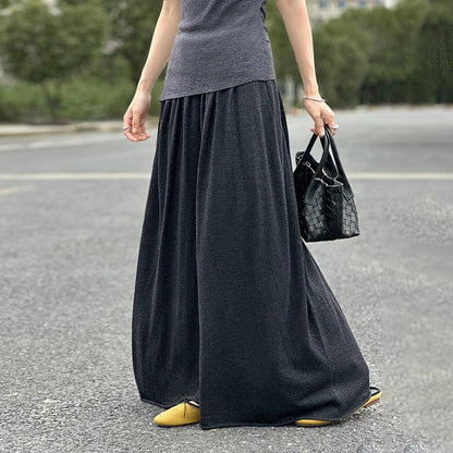 【ボトムス】ハイセンス ニットスカート レディース ウエストゴム 細見えムード感ロングスカート【JZシリーズ】