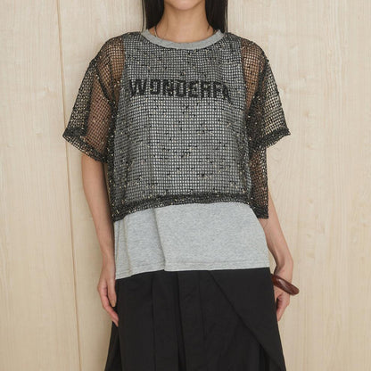 【トップス】アメリカン風 フェイクレイヤード 重工デザイン 切り替え コットン 半袖 Tシャツ【JZシリーズ】