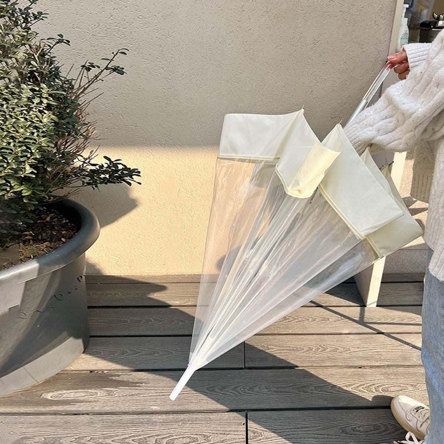 【グッズ】韓国デザインのインス風 透明ビニール傘 ワンタッチ自動開閉