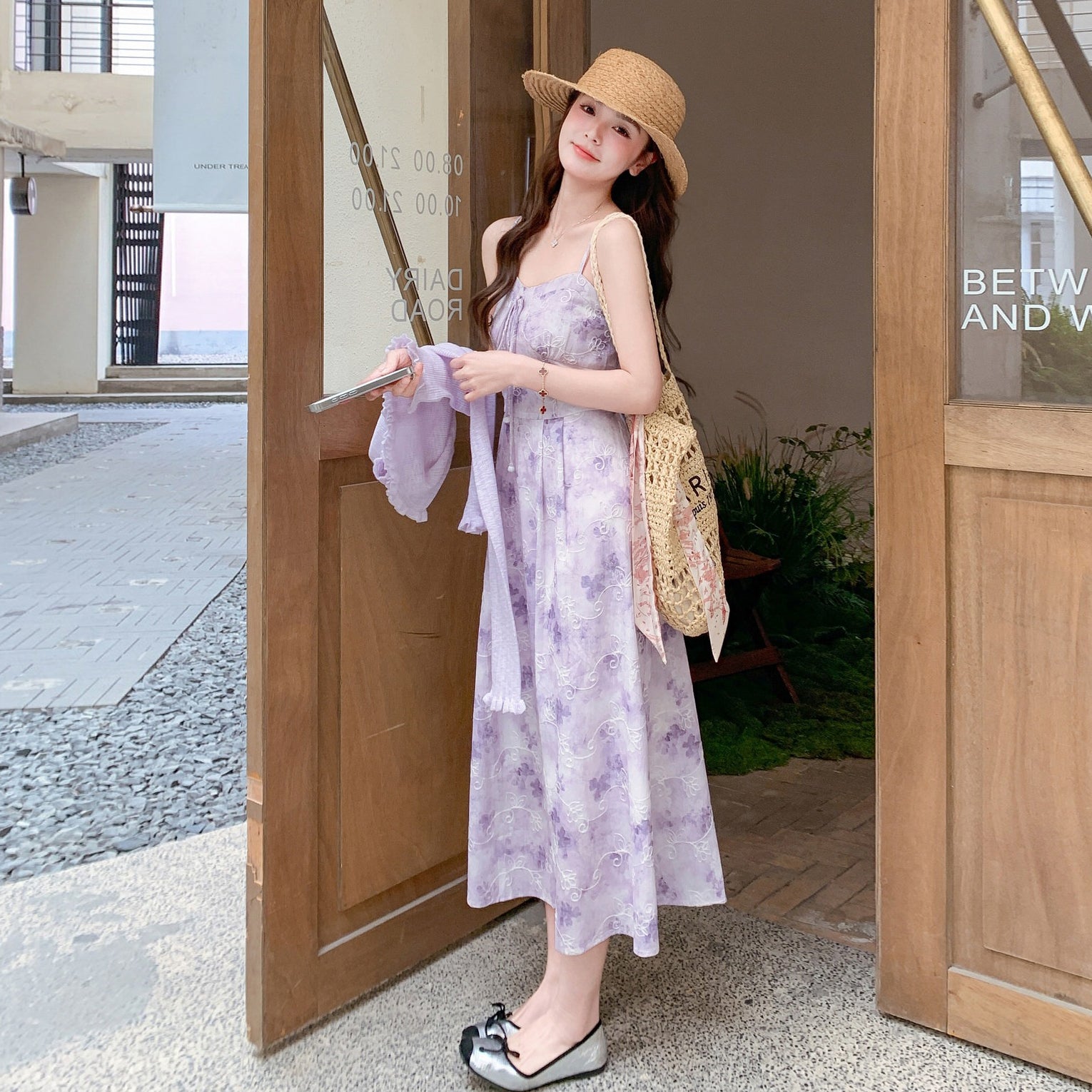 セットアップ】花柄キャミワンピース×カーディガン セット リゾート風
