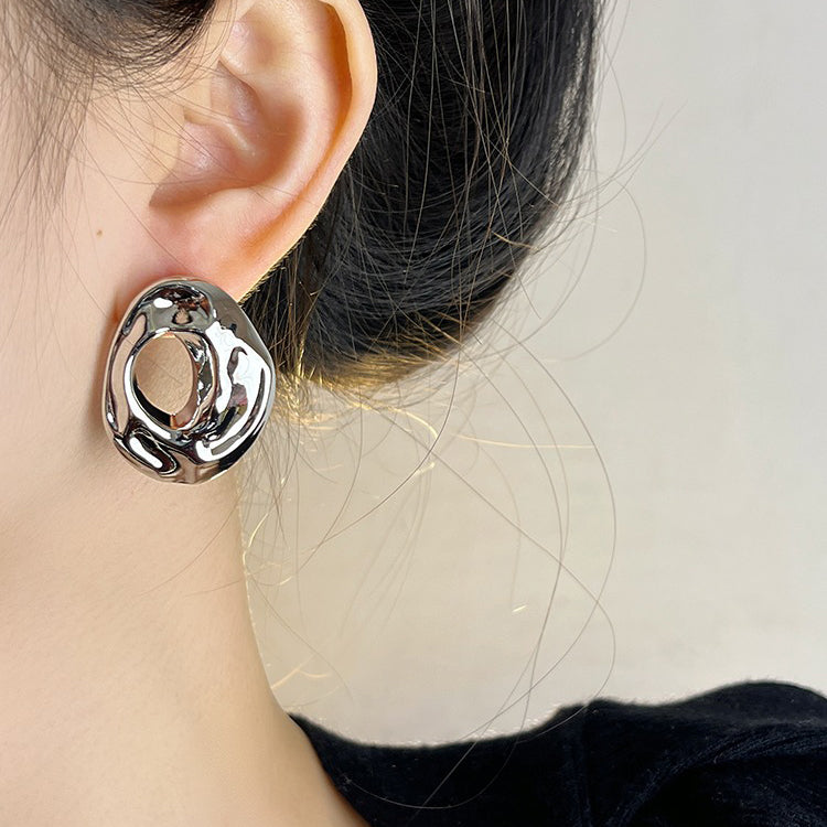 【🎁 B2G1｜先行スタート！】【グッズ】メタルピアス レディース ビッグサイズ 水滴デザイン 欧米風 小众 高級感