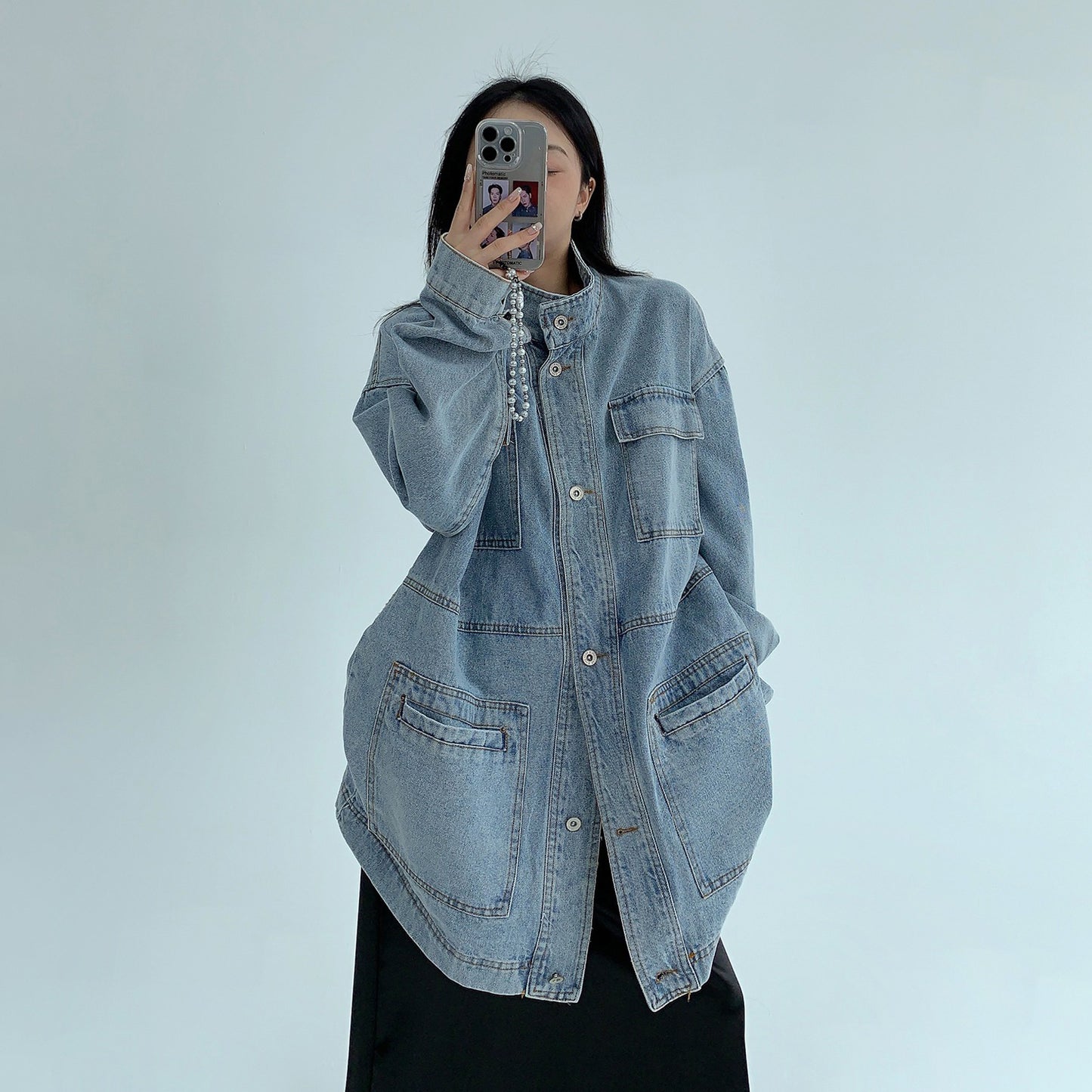 【アウター】アメリカンヴィンテージ風 ヘビーウェイトデニムジャケット レディース ミドル丈 ワーク風【FCシリーズ】