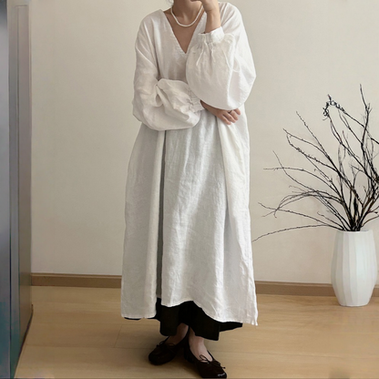 【ワンピース】春 秋 夏 リラックス風 ゆったり Vネック ワンピース 【JZシリーズ】