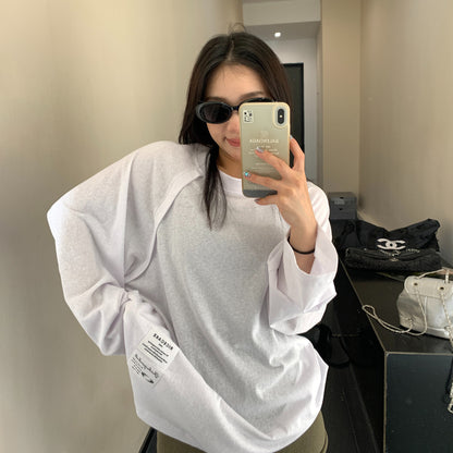 【トップス】リラックス感 ライト薄手 UVカット 長袖Tシャツ クルーネック プルオーバー レディース【FCシリーズ】