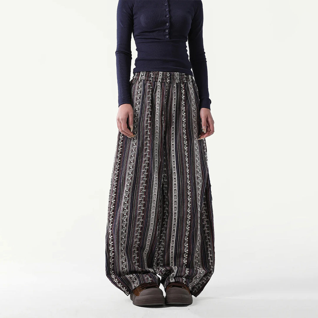 【ボトムス】春夏秋冬 アメリカンスタイル ジャカード しま模様 パンツ【FCシリーズ】