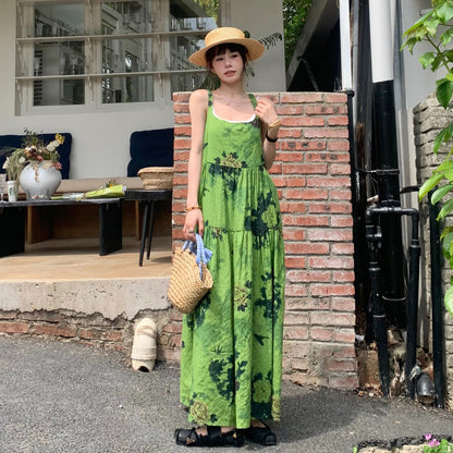 【ワンピース】夏新作 高見え ゆったり カジュアル ノースリーブワンピース【SHシリーズ】