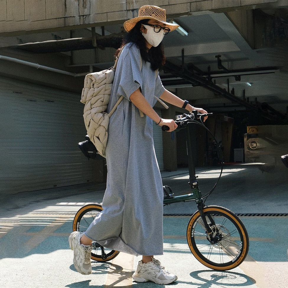 【ワンピース】夏新作 ゆったりシルエット 着痩せ効果 韓国風 カジュアル スポーティー 半袖Tシャツワンピース【JZシリーズ】