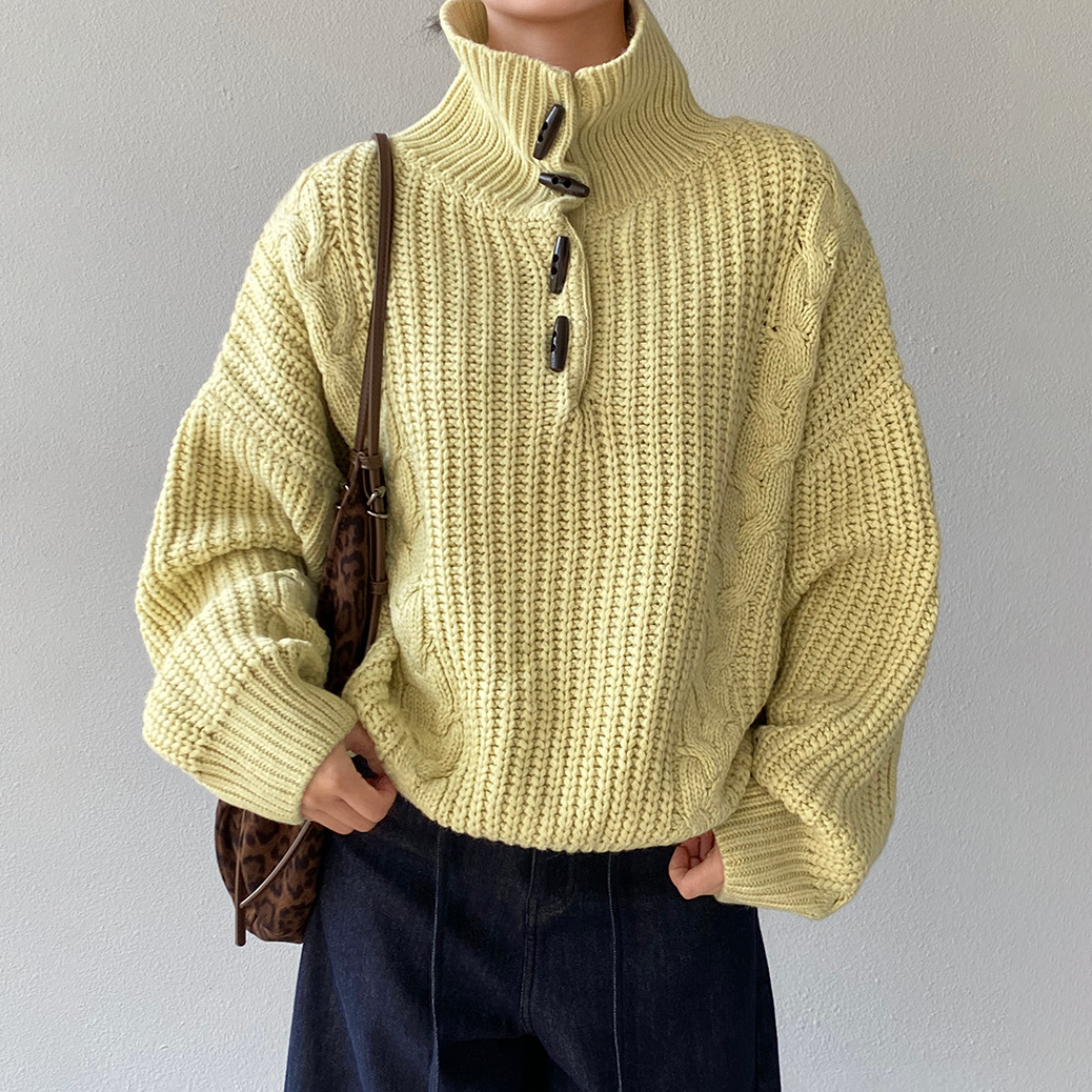 【トップス】気質 あったか ケーブル編み ハイネックセーター 春秋冬 プルオーバー ゆるかわ【JZシリーズ】