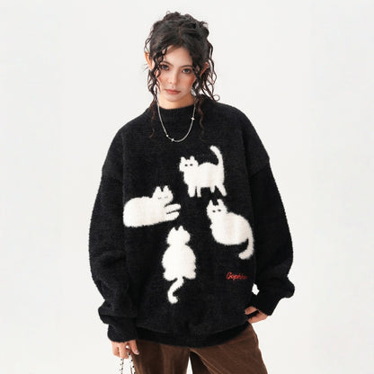 【トップス】春 秋 冬 モヘア 厚手 ニットプルオーバー ヘビーウェイト セーター 【FCシリーズ】