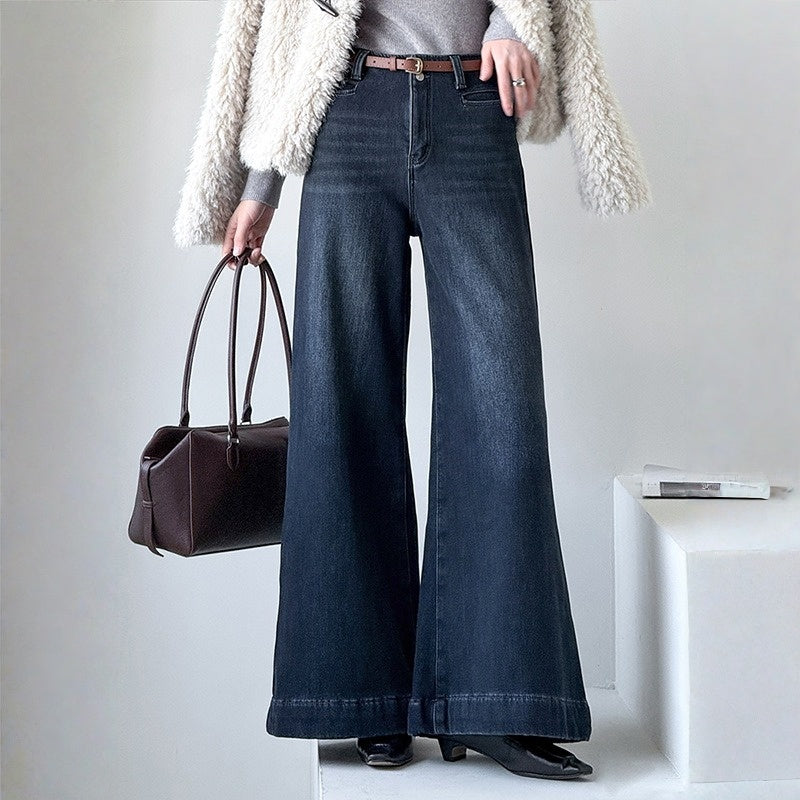 【ボトムス】春 秋 冬 裏起毛 ルーズ カジュアル ワイドパンツ 【SNシリーズ】