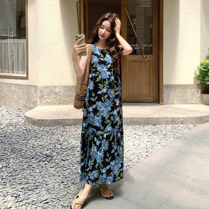 【ワンピース】フレンチリゾート風 花柄 ノースリーブワンピース 夏の気質コーデにぴったり【SHシリーズ】