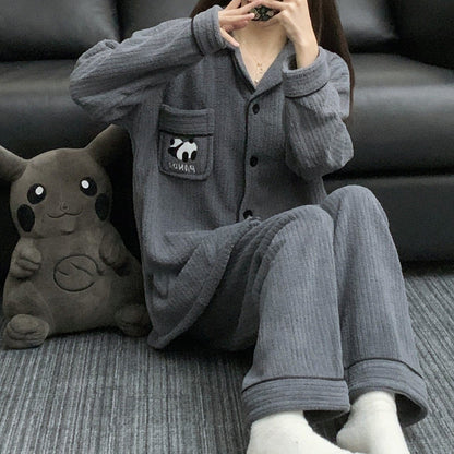 【インナー】パンダププ コーラルフリース 厚手 保温 フランネル ルームウェア レディース/メンズ ペア対応 冬