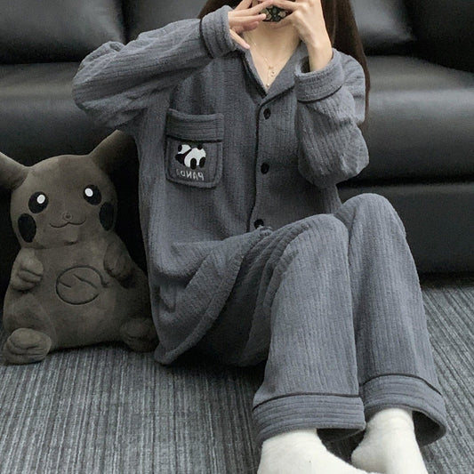 【インナー】パンダププ コーラルフリース 厚手 保温 フランネル ルームウェア レディース/メンズ ペア対応 冬