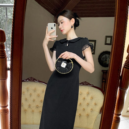 【ワンピース】夏 チュール エレガント フリル 半袖 ワンピース 【SNシリーズ】