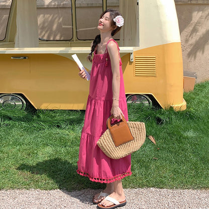 【ワンピース】リゾート風 ファッション エレガンス シェイプアップ ノースリーブキャミソールワンピース【JZシリーズ】