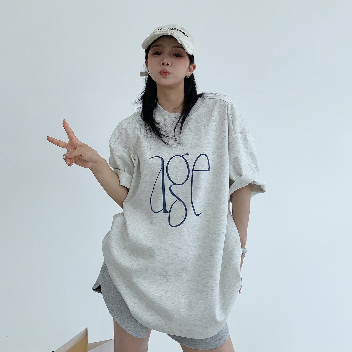 【トップス】シンプル 高級感 ロゴ ハリ感 リラックス 半袖シャツ【FCシリーズ】