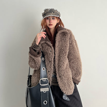 【アウター】秋冬新作 アメリカン風 デザイン感 ゆったり ショート丈両面着用  リバーシブルコート レディース【FCシリーズ】【15～20日内発送】