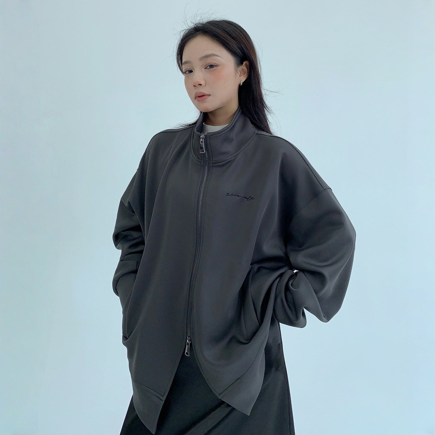 【アウター】春 秋 冬 ジッパー 薄手 スタンドカラー ジャケット 【FCシリーズ】