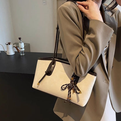 4色展開【バッグ】高見えヴィンテージ風 大容量トートバッグ 2025春夏新作 通勤＆肩掛けOK