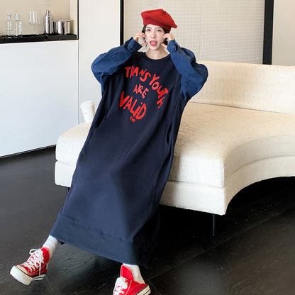 60%OFF⭐️期間限定【ワンピース】デニム切替 ウォッシュ加工 配色 ゆったり ロング丈 英字プリント スウェット長袖ワンピース
【FCシリーズ】