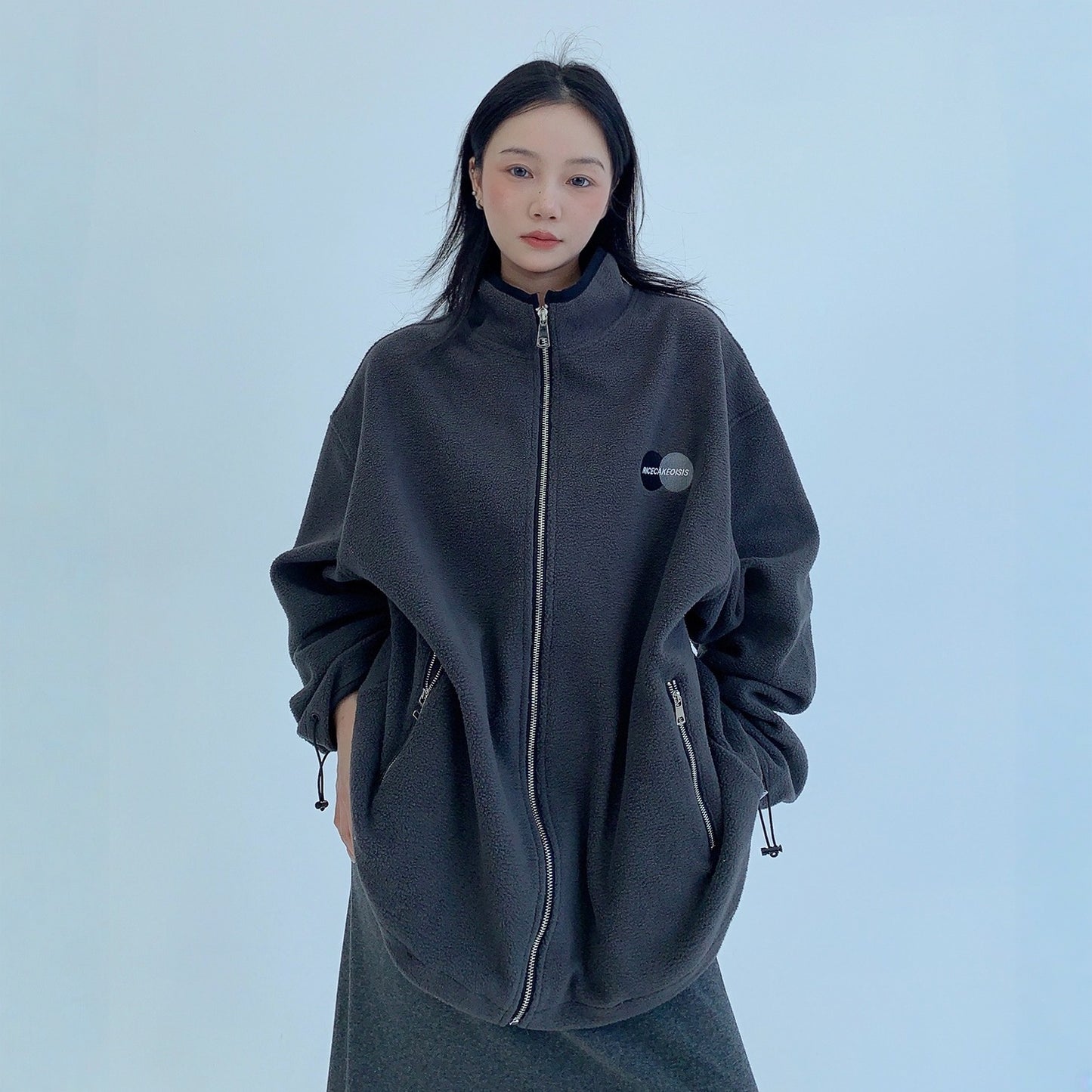 【アウター】春 秋 冬 フリース スタンドカラー オーバーシルエット ジャケット 【FCシリーズ】