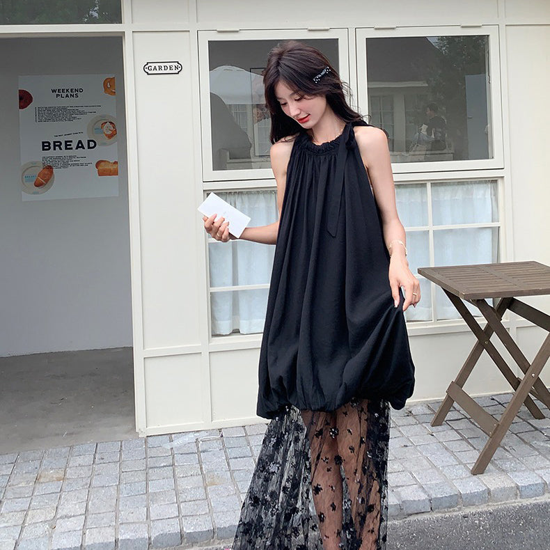 【ワンピース】夏新作 フレンチエレガンス 極美シルエット 花びらシルエット レースノースリーブワンピース【SHシリーズ】