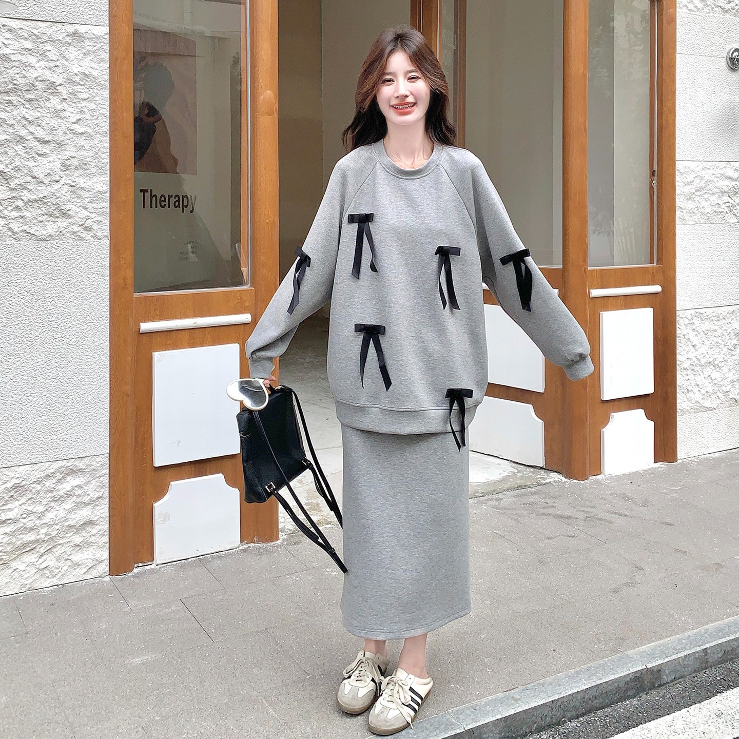 セットアップ】デザイン感 スウェット+スカート 秋新作 おしゃれ 若