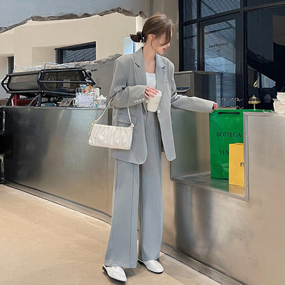 2点セット！【セットアップ】 スーツジャケット レディース 春秋  高見えデザイン レトロ港風 韓国風トレンド 上下セット【SNシリーズ】