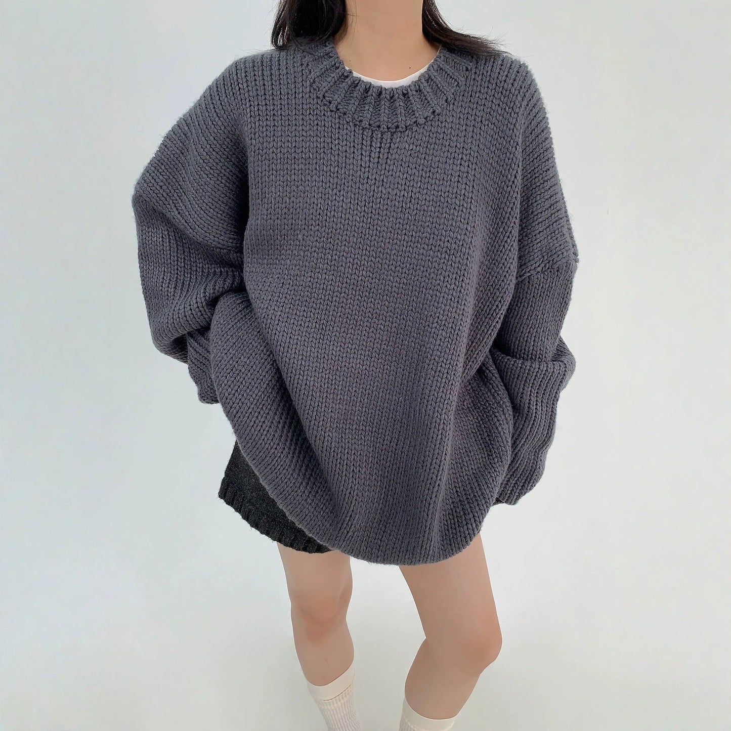 【トップス】春 秋 冬 レトロ ニット ラウンドネック セーター【FCシリーズ】