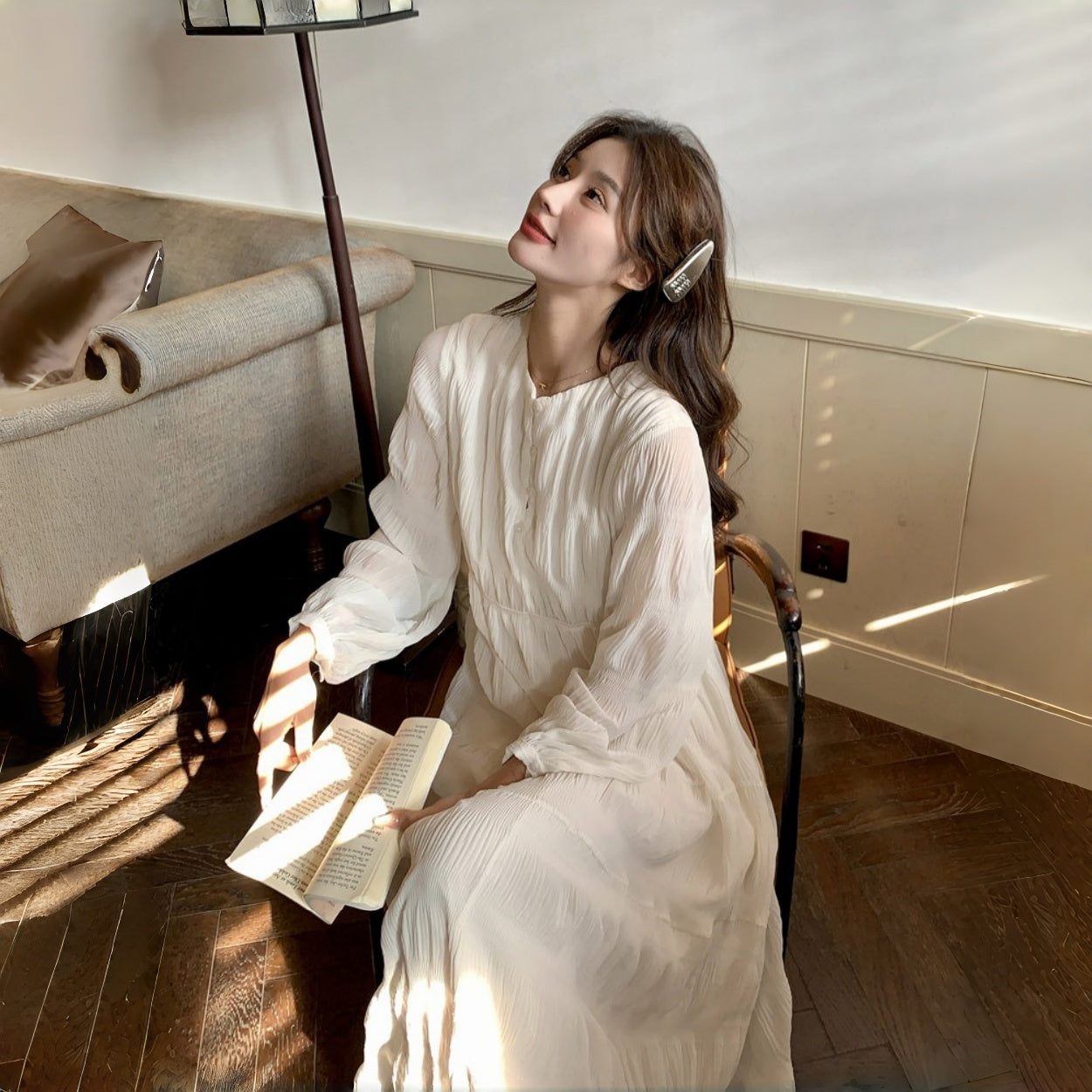 【ワンピース】高級感 合わせやすい スウィート 肌触りいい 長袖ワンピース【JZシリーズ】