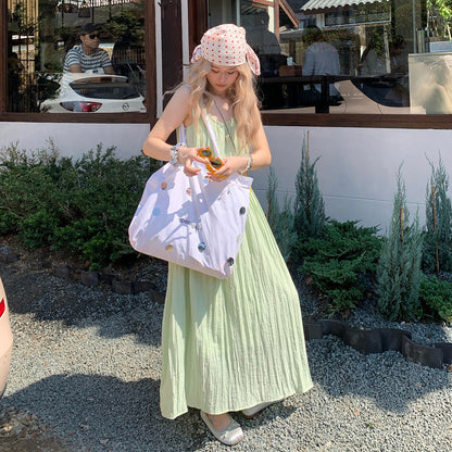 【ワンピース】大きいサイズ レディース ノースリーブワンピース ライトグリーン ロングワンピース ゆったり 体型カバー リゾート 夏【JZシリーズ】