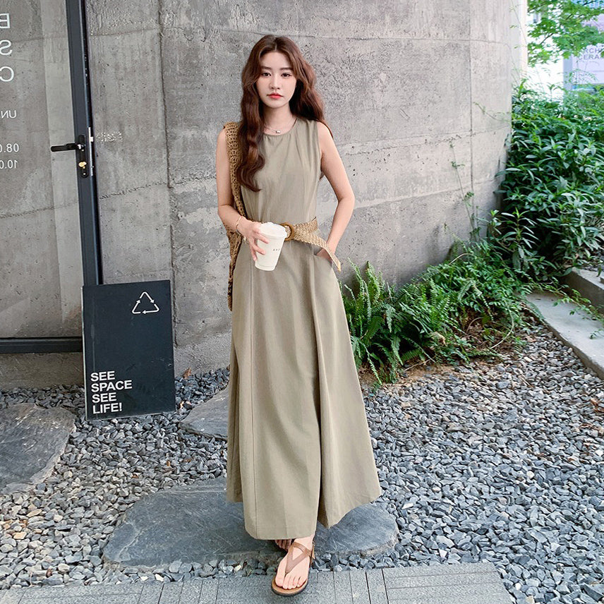【ワンピース】夏 韓国風通勤 クール＆エレガント オルチャン系 ノースリーブワンピース【JZシリーズ】【SNシリーズ】