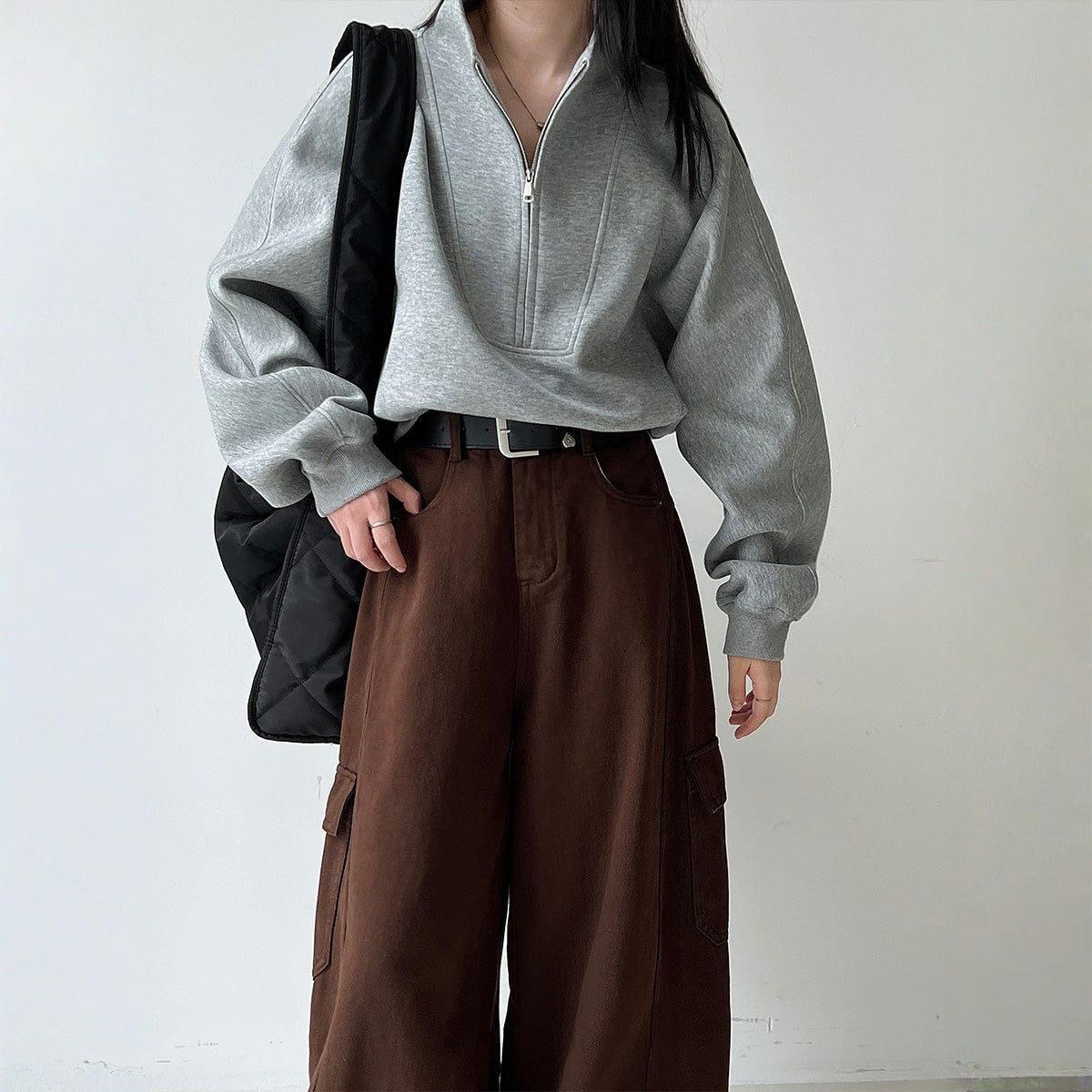 【ボトムス】春 秋 冬 ワーク風 レトロ 大きめポケット ワイドパンツ 【JZシリーズ】