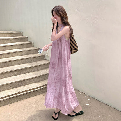 【ワンピース】夏 ビーチリゾート風 エレガント グラデーションデザイン ノースリーブワンピース【SHシリーズ】