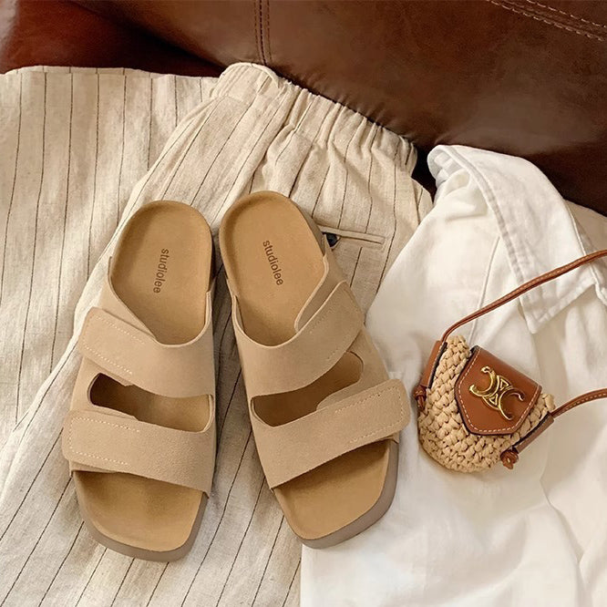 【シューズ】夏 厚底 ダブルマジックテープ 外履き対応 ビルケンサンダル