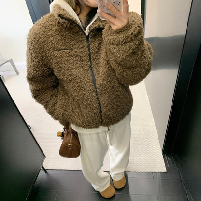 【アウター】ボア ショート丈 春 秋 冬 中綿ジャケット 【FCシリーズ】