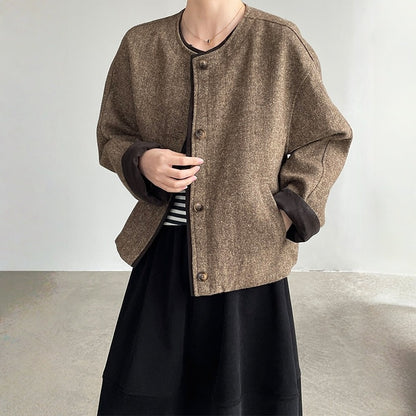 【アウター】春 秋 冬 クルーネック 切替 ジャケット 【JZシリーズ】