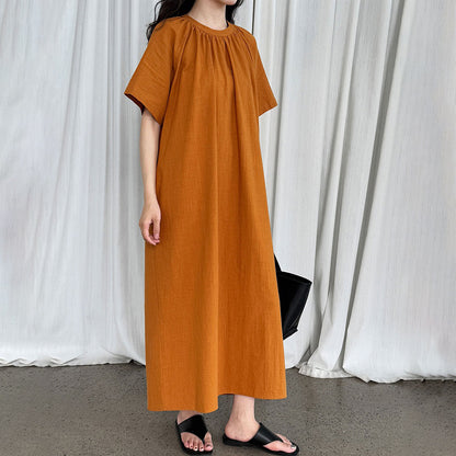 【ワンピース】韓国風ミニマル 後ろねじりデザイン 背中開き ゆったりノースリーブワンピース【JZシリーズ】