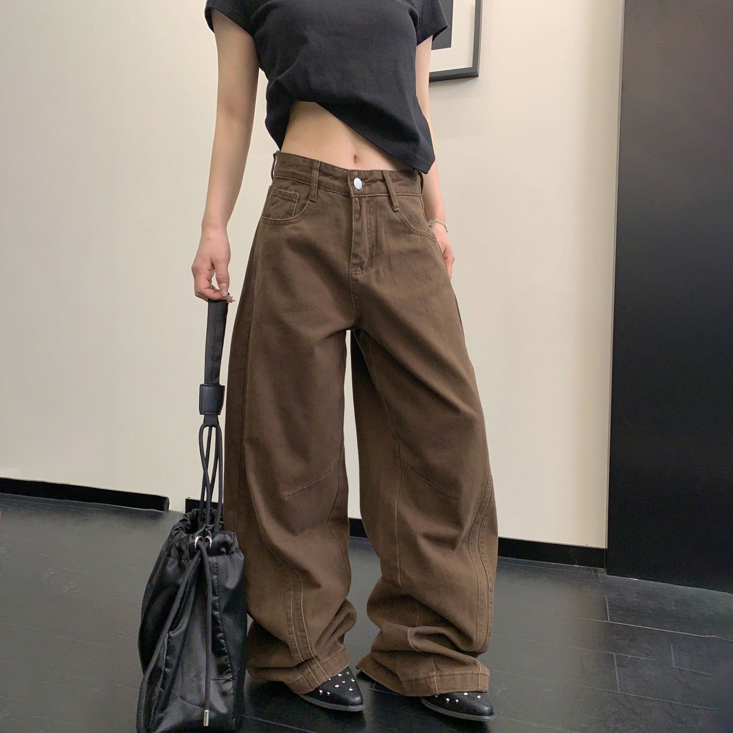 【ボトムス】アメリカンヴィンテージ ルーズシルエット ストレートパンツ レディース【FCシリーズ】