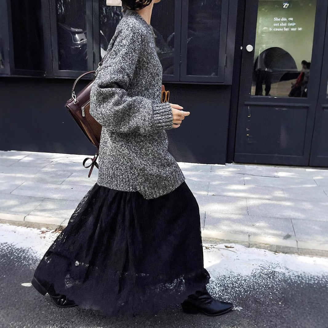 【ボトムス】春 秋 冬 レース  ハイウエストフェミニン スカート 【JZシリーズ】