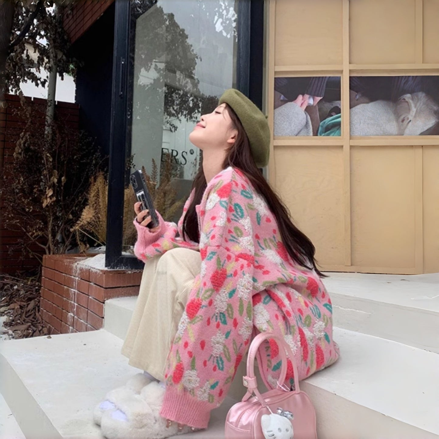 【アウター】高級感 スウィート プラスサイズ 花柄 合わせやすい カーディガン【SHシリーズ】