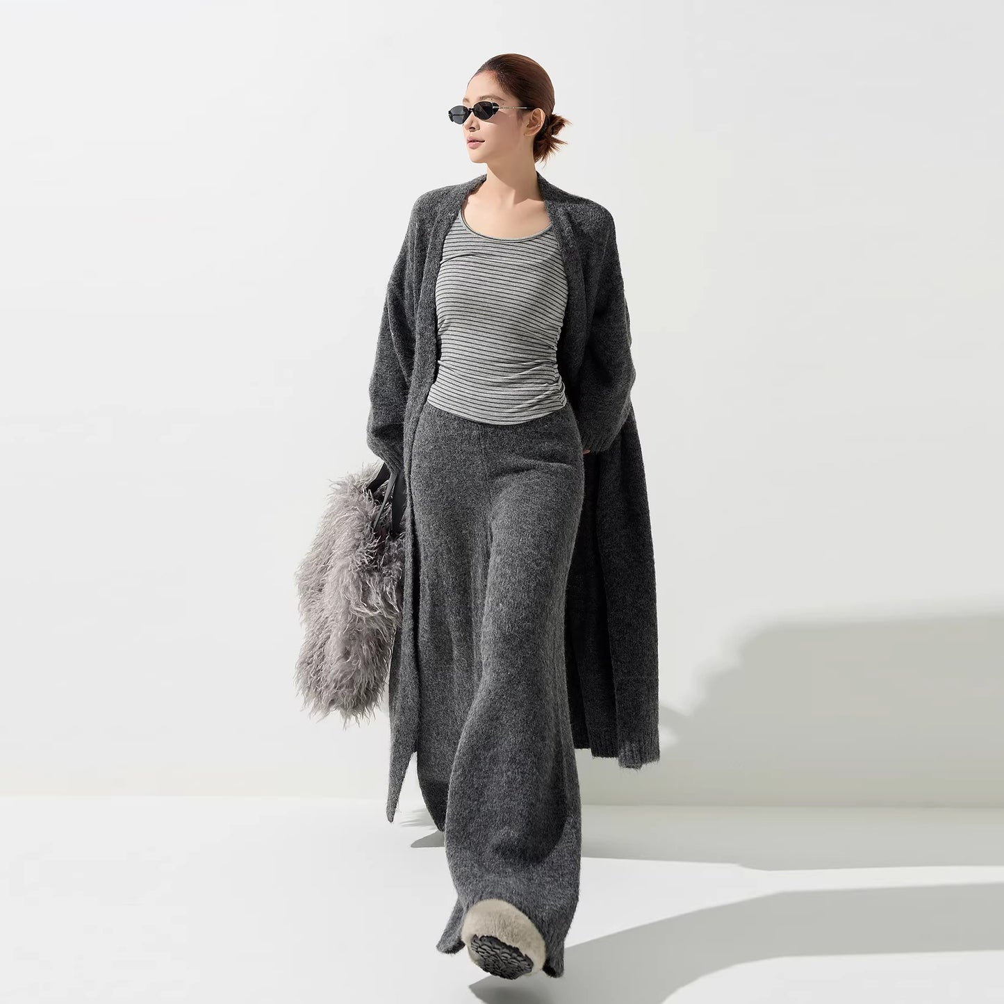 【アウター】ルーズ ニットカーディガン レディース 秋 韓国風 ゆったり もちもち【JZシリーズ】