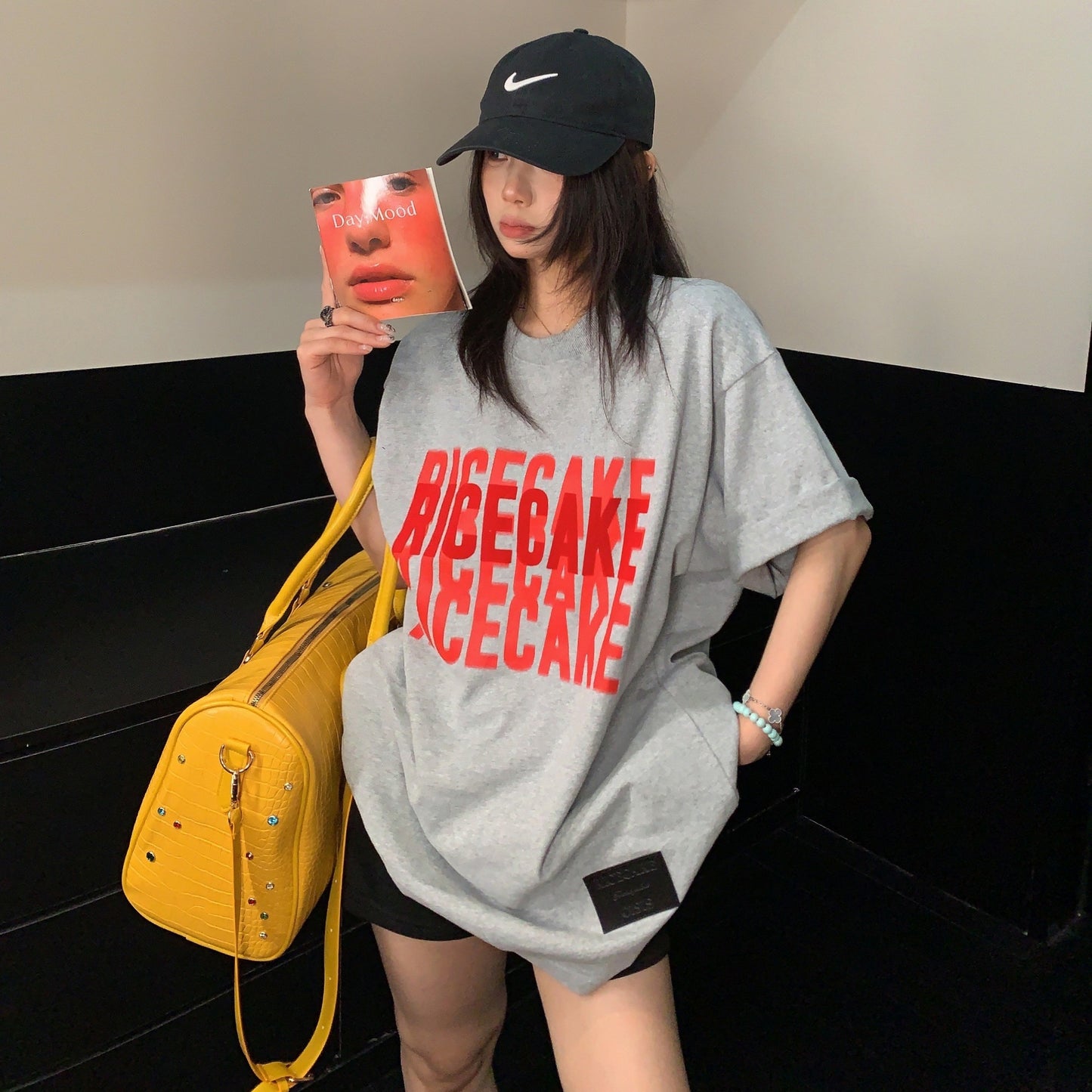 【トップス】レトロ リラックス感 フロッキープリント アメリカンリラックス オーバーサイズ Ｔシャツ 【FCシリーズ】