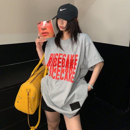 【トップス】レトロ リラックス感 フロッキープリント アメリカンリラックス オーバーサイズ Ｔシャツ 【FCシリーズ】